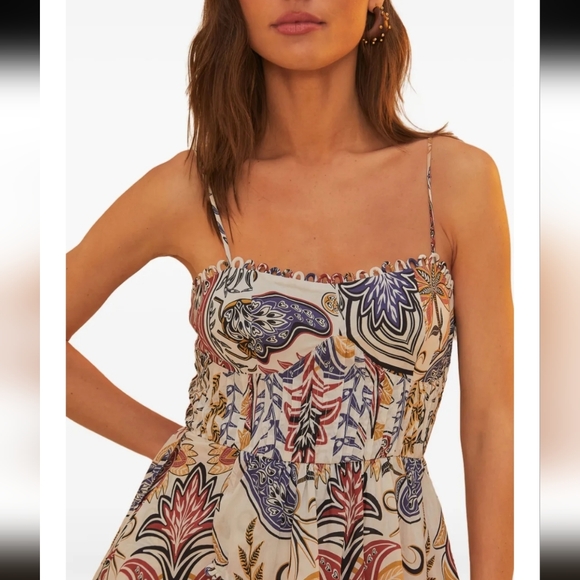 Farm Rio Off-White Boho Glam Loopy Trim Maxi Dress Size XL - Picture 3 of 11